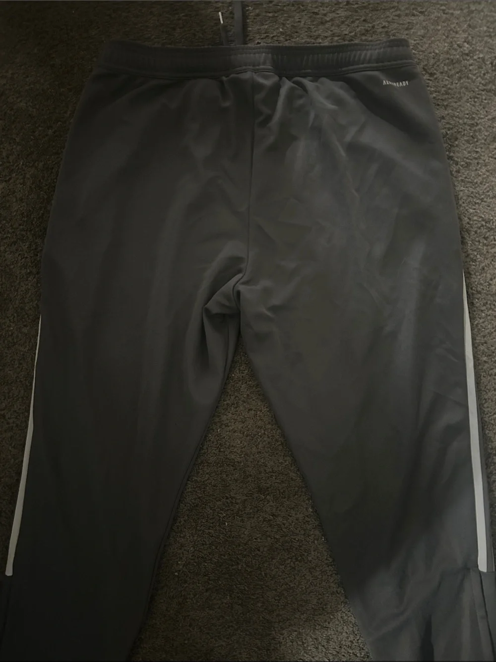 adidas Charcoal Joggers with White Three-Stripes